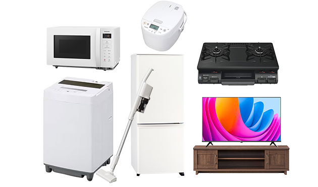 【名古屋市内優先】家電3点セット アイリス・RORO・Panasonic 選べる7点セット｜家具家電のファストレンタル[名古屋から愛知/岐阜/三重]