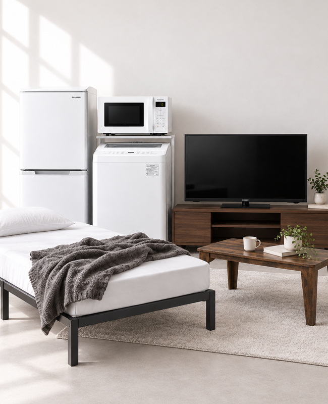 家電4点＋家具3点セットイメージ画像