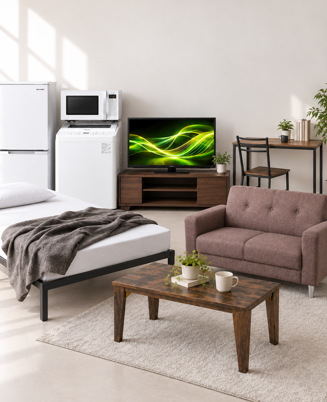 家電4点＋家具5点セットイメージ画像