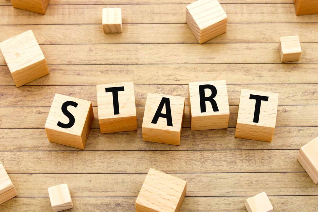 スタートの文字ブロック